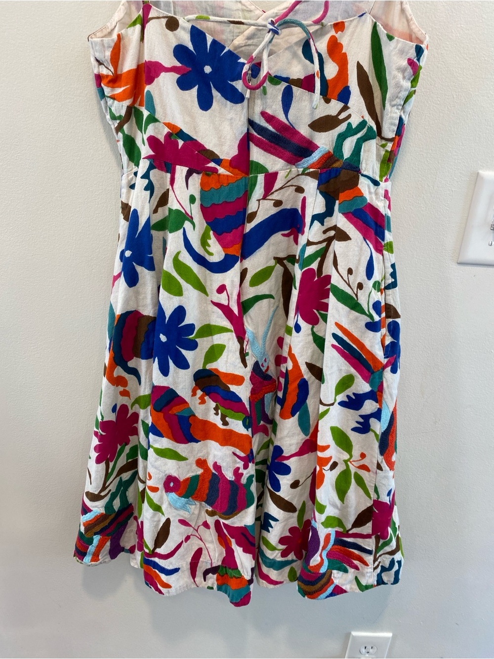 Anthropologie Vanessa Virginia folk art dress embrodiered animals womens size 10 - Picture 9 of 13